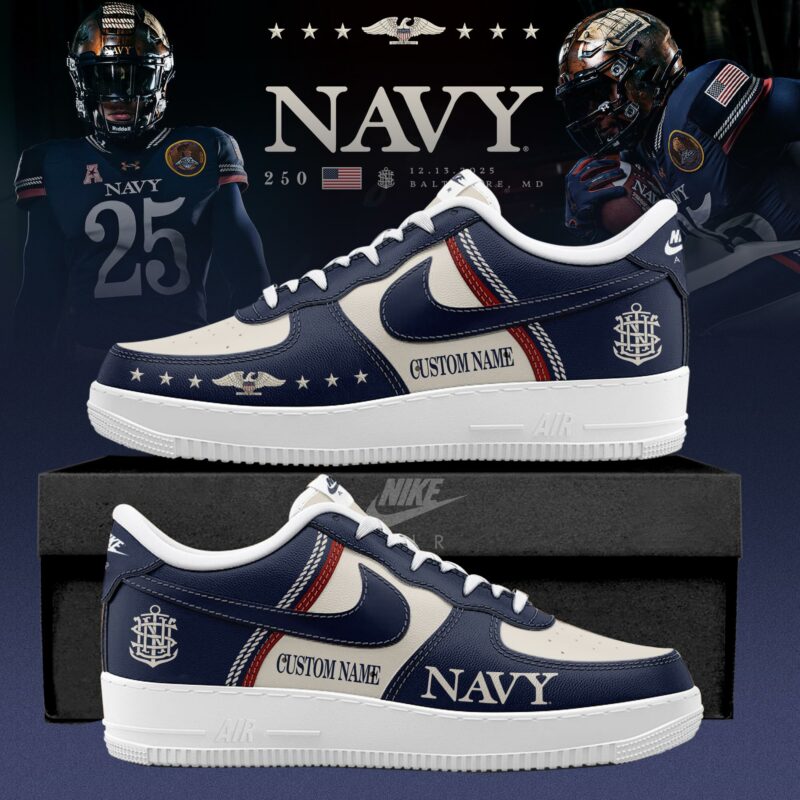 Navy Midshipmen 250th Anniversary Custom AF1 Sneaker