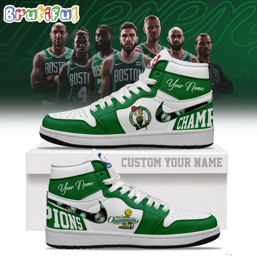 Boston Celtics 2024 NBA Finals Champions Air Jordan 1 Shoes