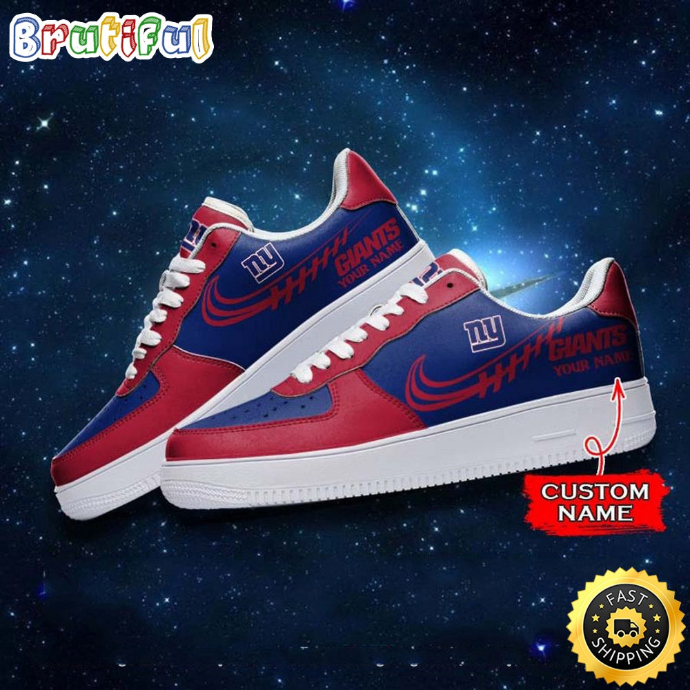 Custom NFL New York Giants Air Force 1 Shoes Sneaker Football Shoes For Sport Fans
