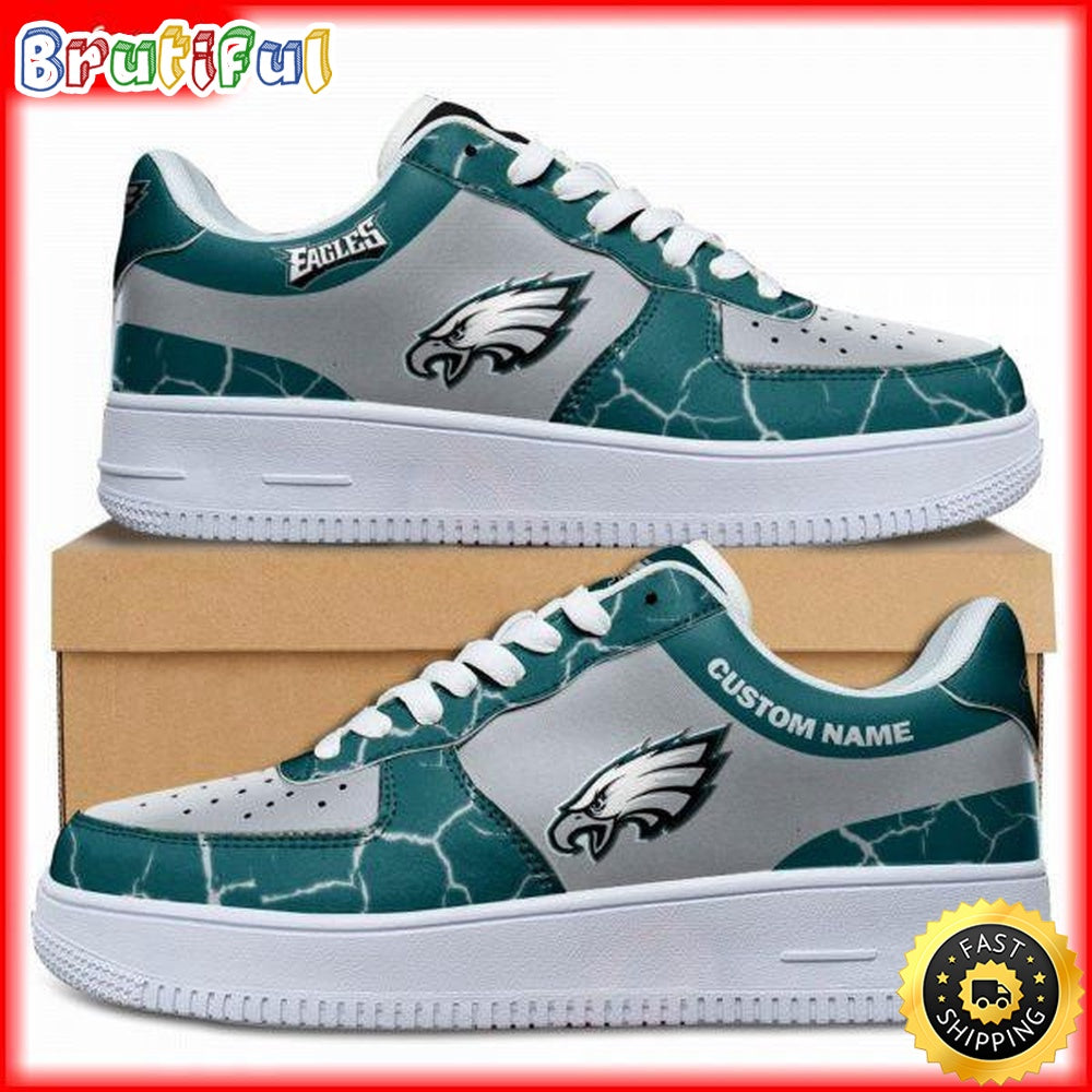 Custom NFL Philadelphia Eagles Air Force 1 Shoes Sneaker Football Shoes For Fans