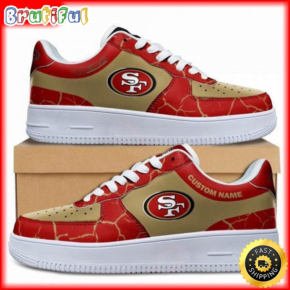 Custom NFL San Francisco 49ers Air Force 1 Shoes Sneaker Football Shoes For Fans