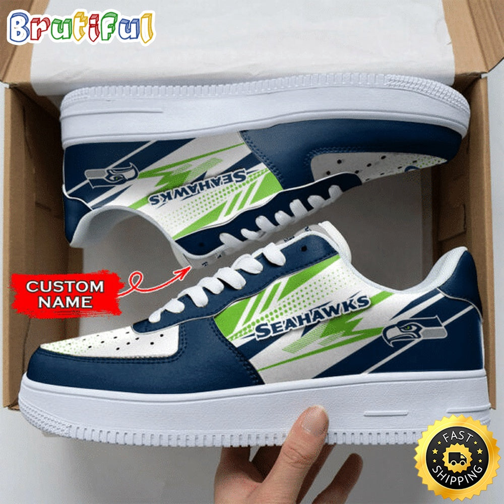 Custom NFL Seattle Seahawks Air Force 1 Shoes Sports Sneaker For Fans