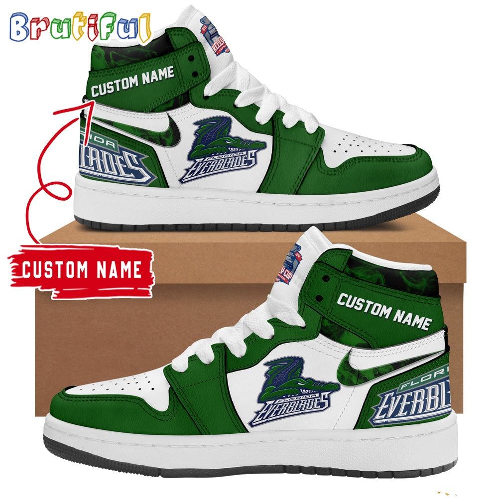 Florida Everblades 4Times Champions Air Jordan 1 Hightop Shoes