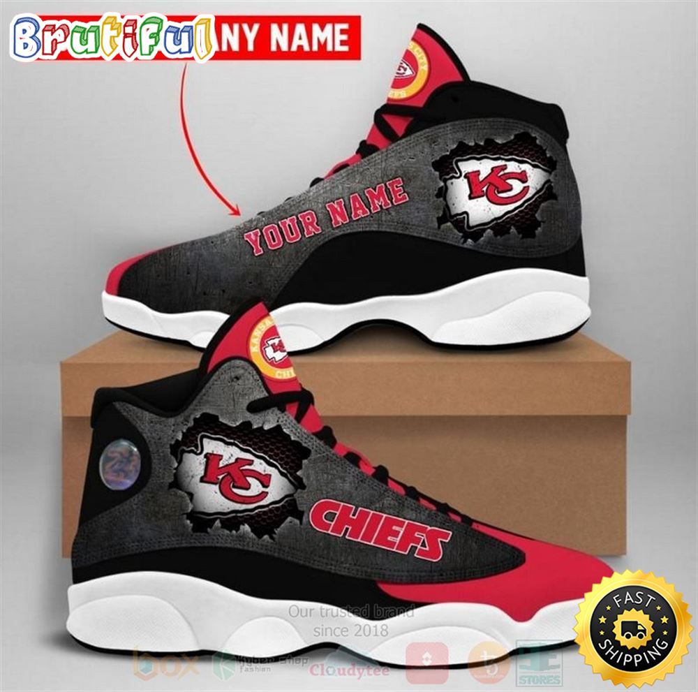Kansas City Chiefs Nfl Big Logo Football Team Custom Name Air Jordan 13 Shoes