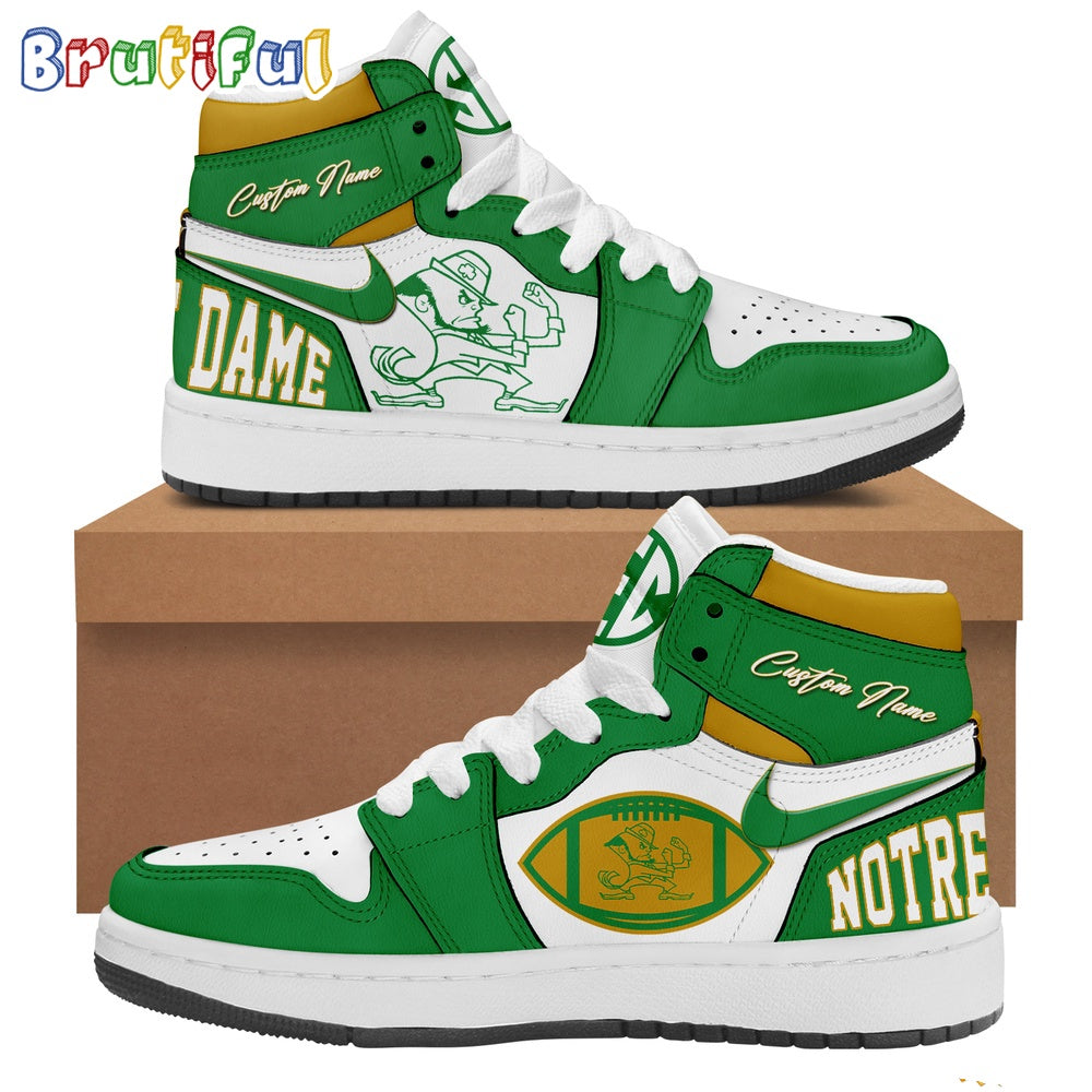 NCAA Notre Dame Fighting Irish Football Air Jordan 1 Hightop Shoes