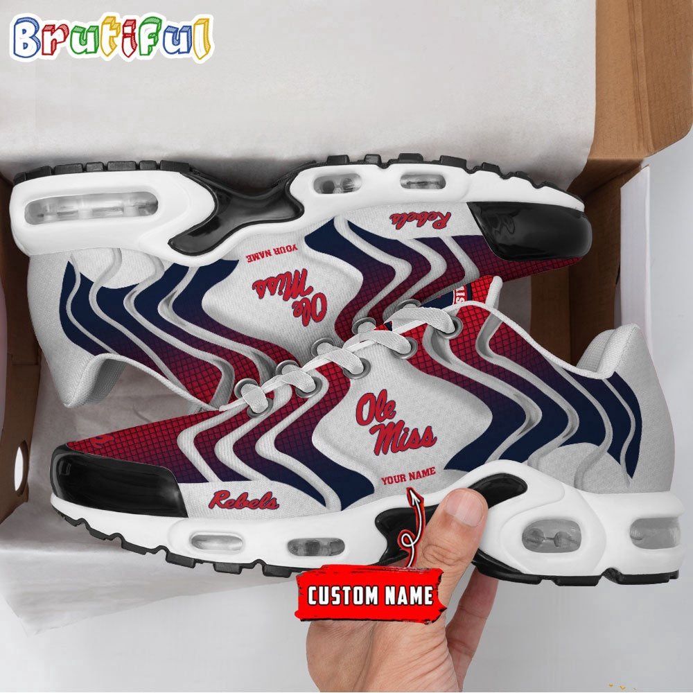 NCAA Ole Miss Rebels Logo Football Team Design Air Max Plus Shoes