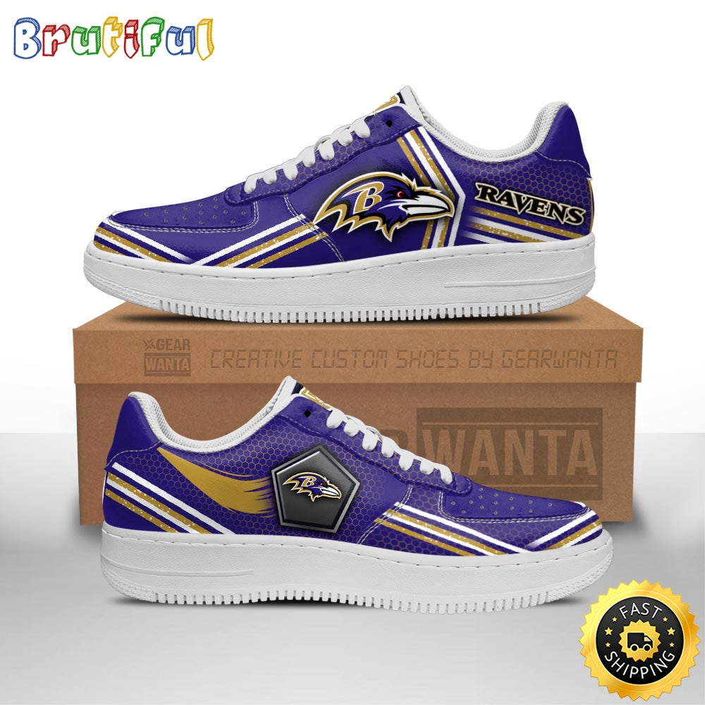 NFL Baltimore Ravens Air Force 1 Shoes Air Sneakers For Fans