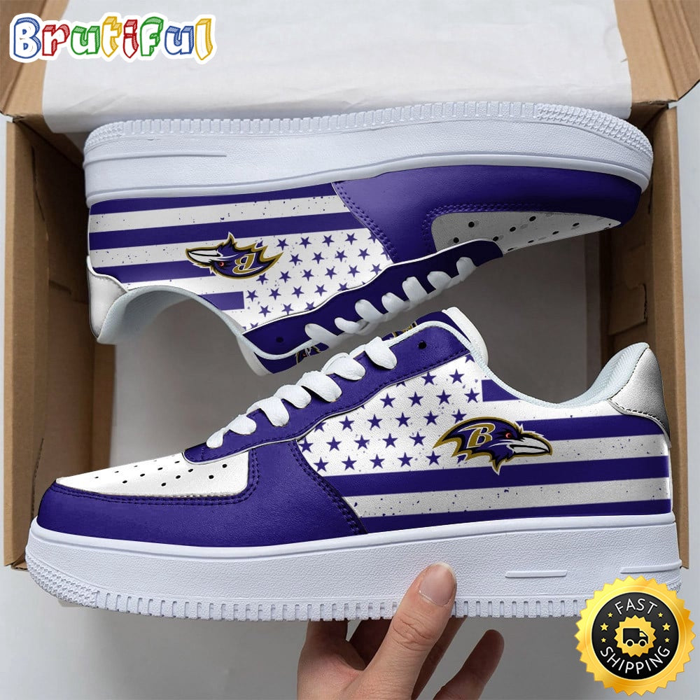 NFL Baltimore Ravens Air Force 1 Shoes Urban Streetwear Shoes