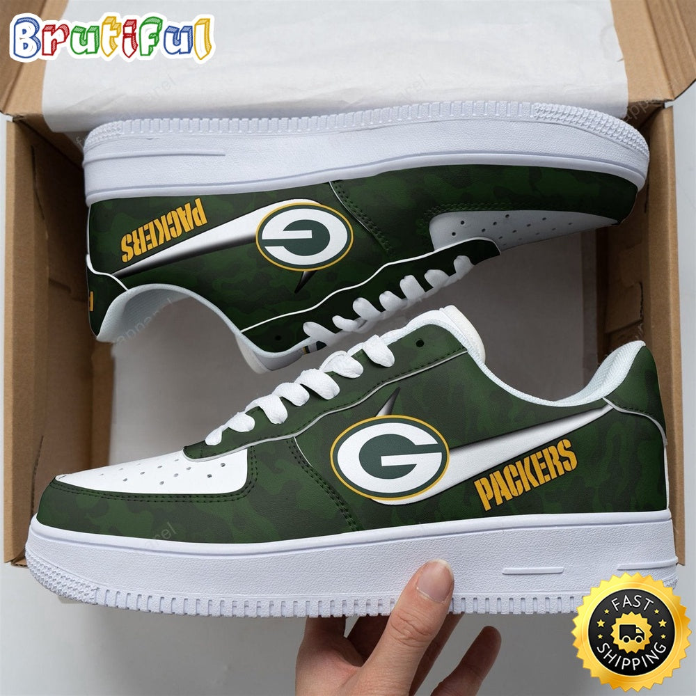 NFL Green Bay Packers Team Air Force 1 Shoes Football Sports Shoes