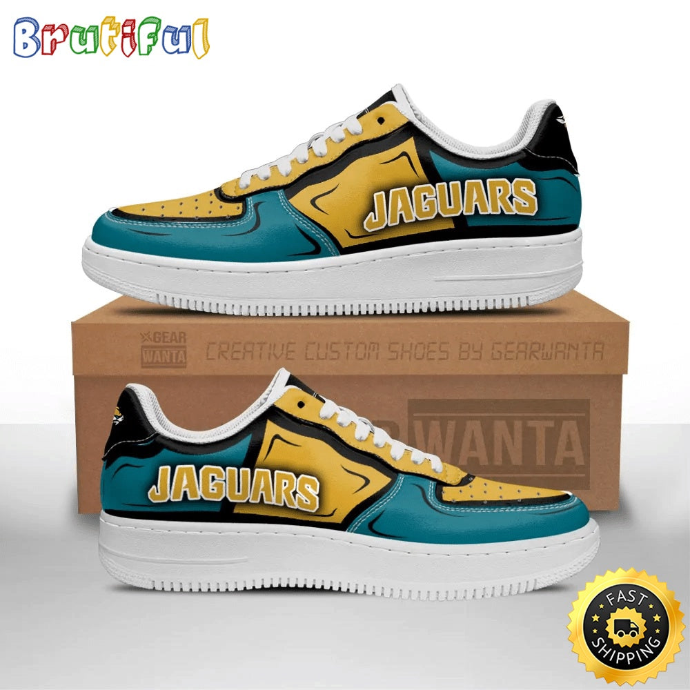 NFL Jacksonville Jaguars Air Force 1 Shoes Football Sports Sneaker Shoes