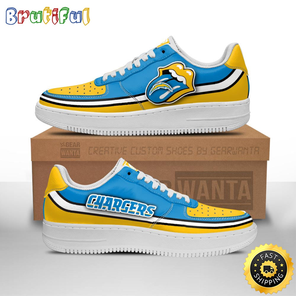 NFL Los Angeles Chargers Air Force 1 Shoes Sexy Lips For Fans