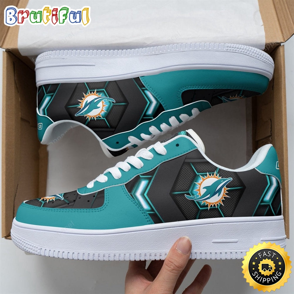 NFL Miami Dolphins Air Force 1 Shoes Football Sports Shoes