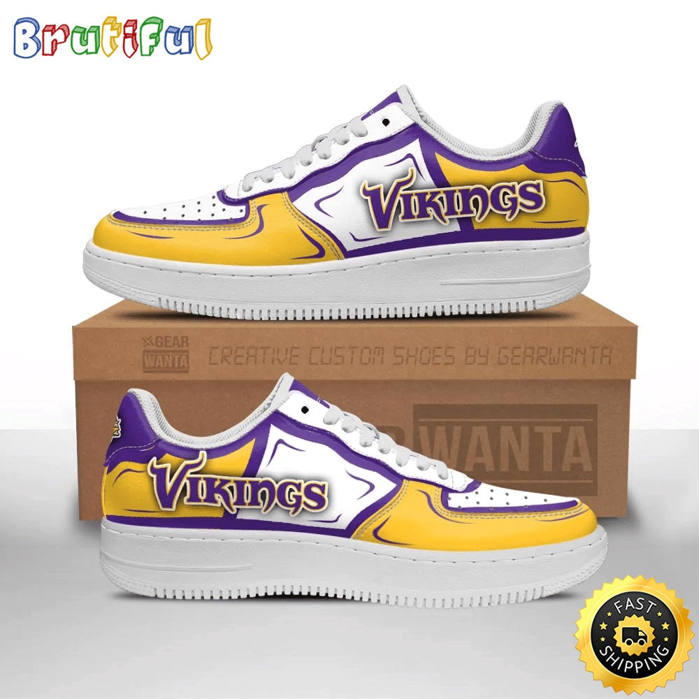 NFL Minnesota Vikings Air Force 1 Shoes Football Sports Sneaker Shoes