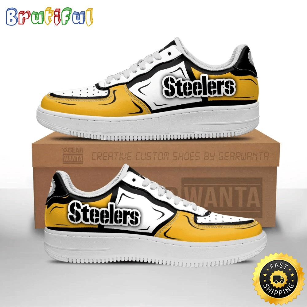 NFL Pittsburgh Steelers Air Force 1 Shoes Football Sports Sneaker Shoes