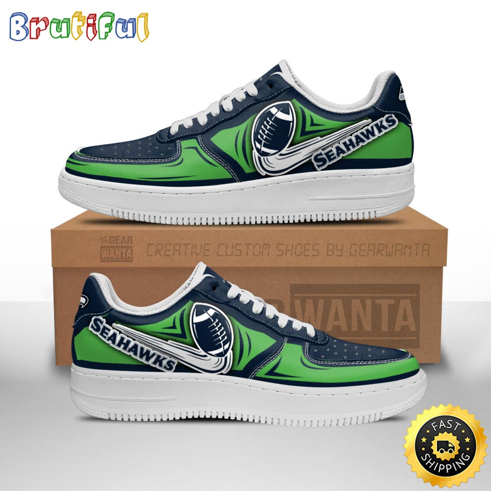 NFL Seattle Seahawks Air Force 1 Shoes Football Sneaker Shoes