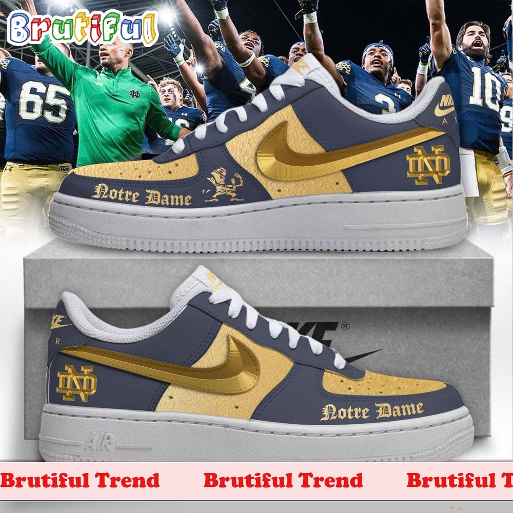Notre Dame Fighting Irish Shamrock 2024 Air Force 1 Sneaker Shoes