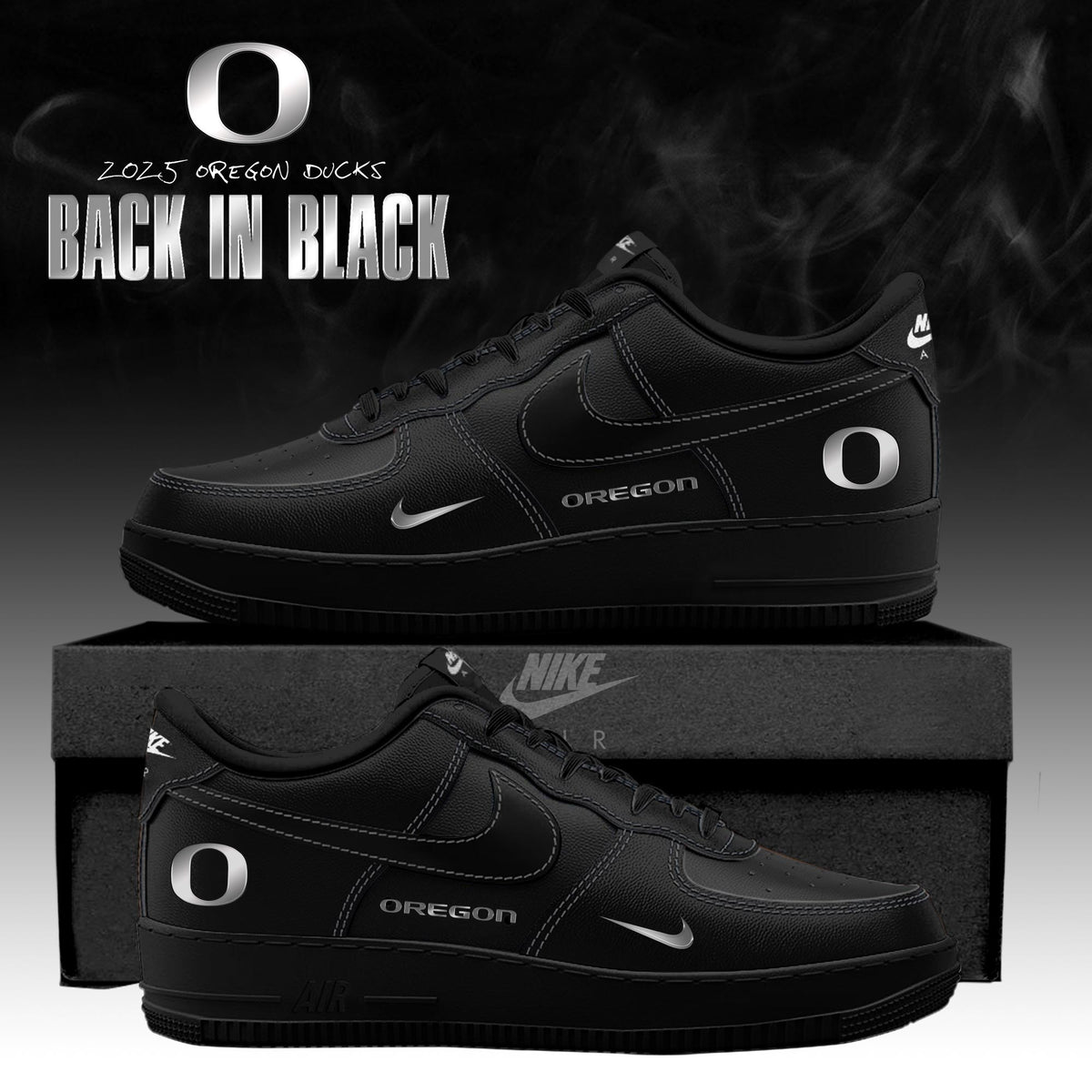_ Oregon Ducks 'Back in Black' 2025 Special Edition AF1 Sneakers