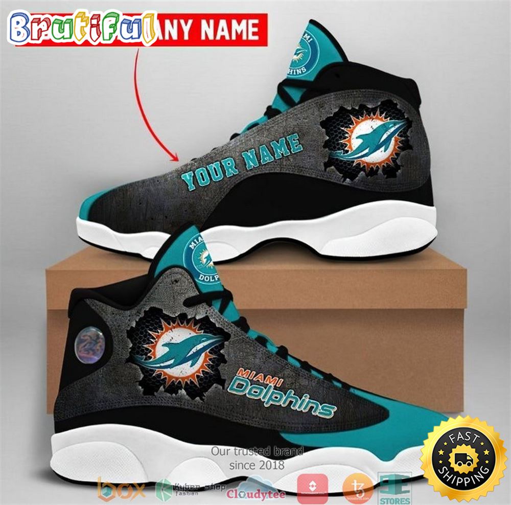 Personalized Miami Dolphins Football Nfl Air Jordan 13 Sneaker Shoes