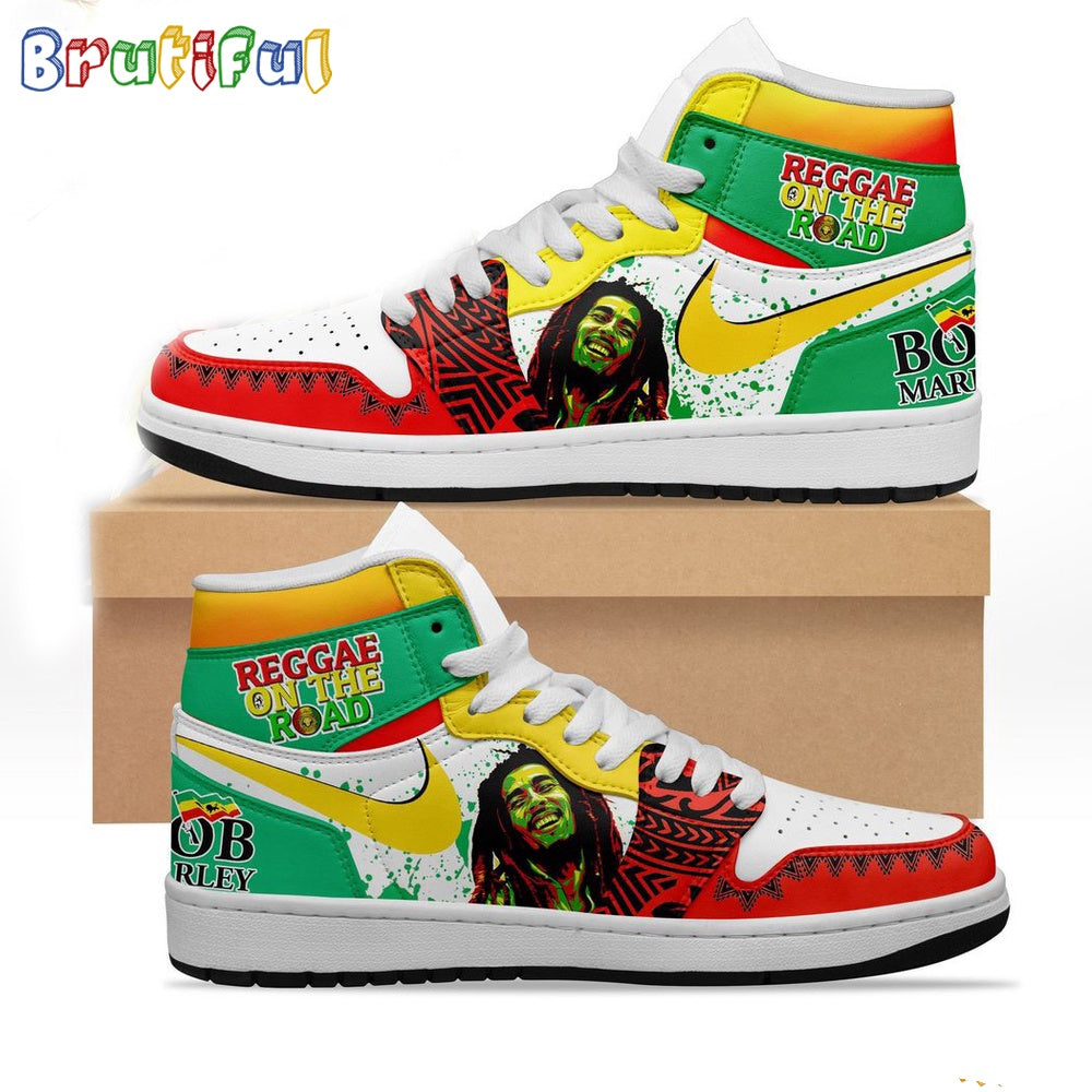 Reggae On The Road Bob Marley Air Jordan 1 Shoes