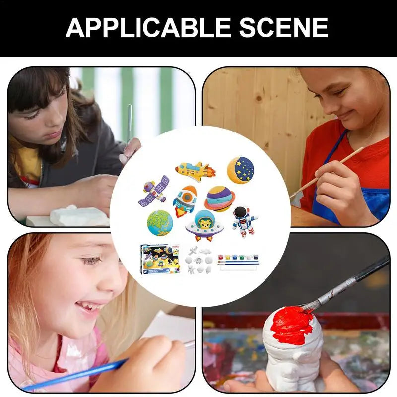 DIY Painting Figurines 8Pcs Paintable Art Activity Set For Kids Plaster Toys For Kids Party Supplies For Children's Day Holiday