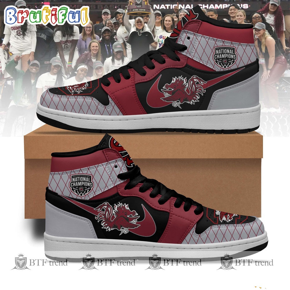 South Carolina Gamecocks 2024 NCAA Women's Basketball National Champions Air Jordan 1 Shoes
