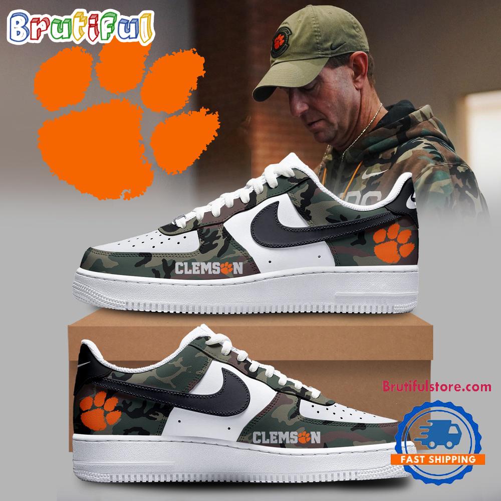 Clemson Tigers Football Special 2024 Veterans Military Appreciation Air Force 1 Shoes Sneaker