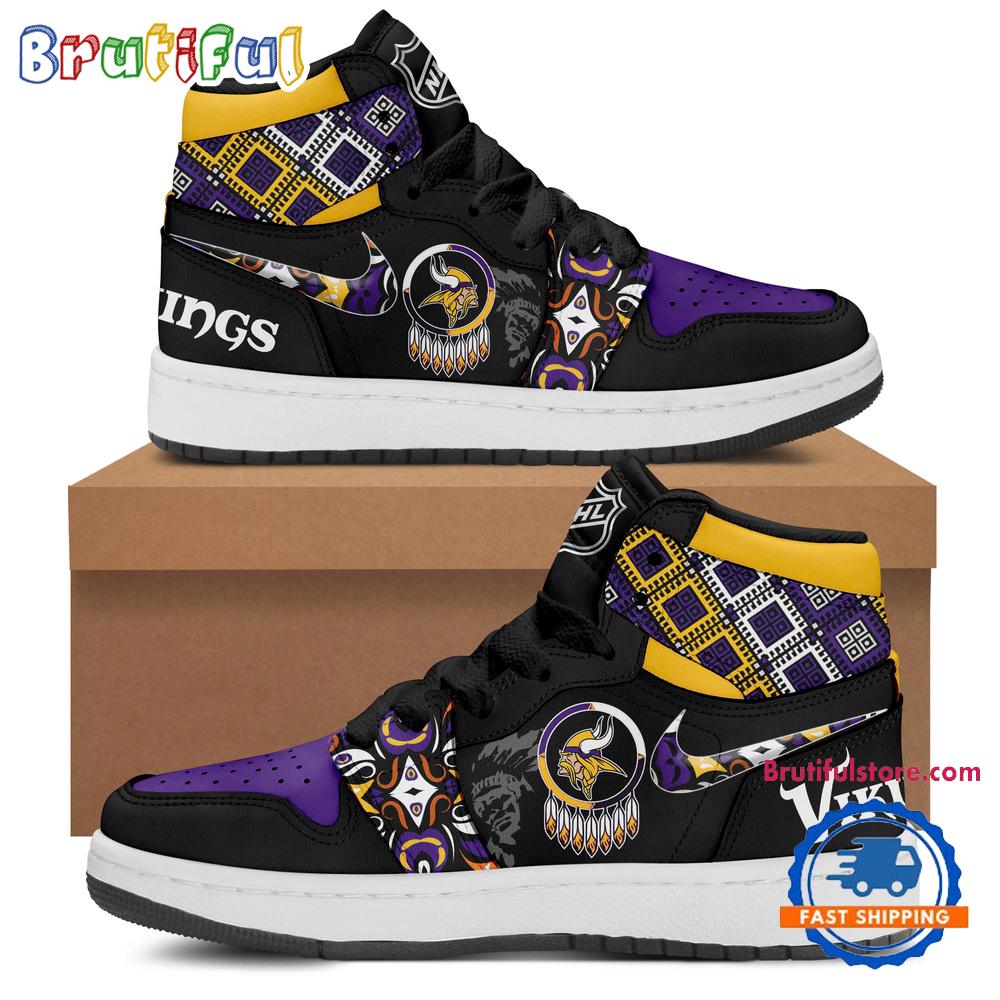 Minnesota Vikings 2025 Native American Heritage Month Air Jordan 1 Hightop Shoes