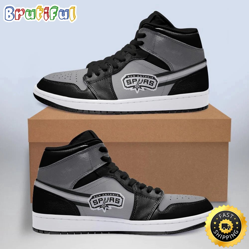 NBA San Antonio Spurs Black Silver Air Jordan 1 High Sneakers Classic Air Jordan Sneakers