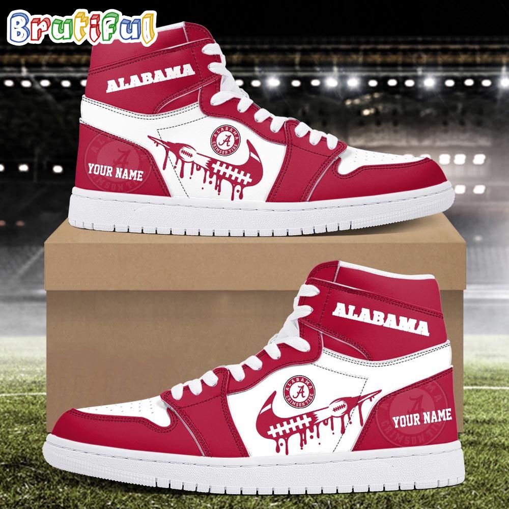 NCAA Alabama Crimson Tide Sport Team Personalized Air Jordan 1 Hightop Shoes