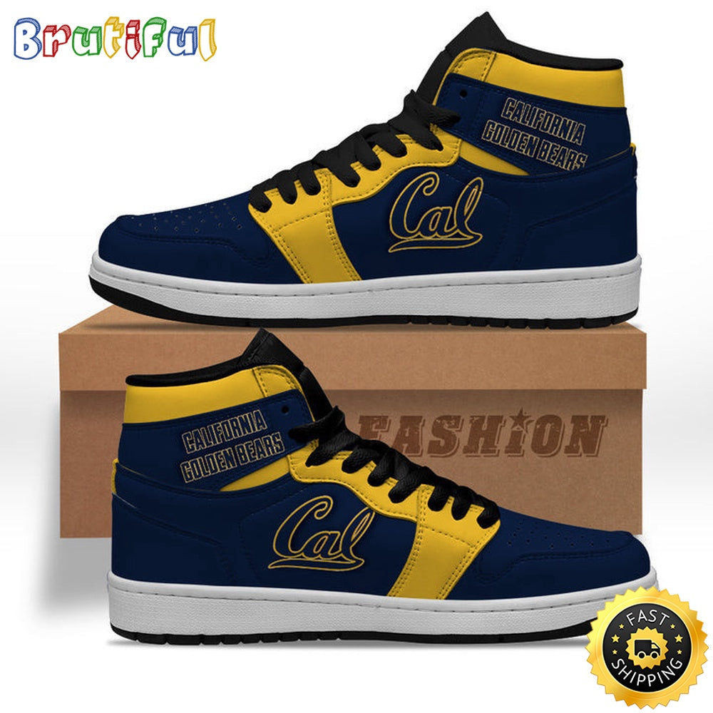 NCAA California Golden Bears Blue Air Jordan 1 High Sneakers