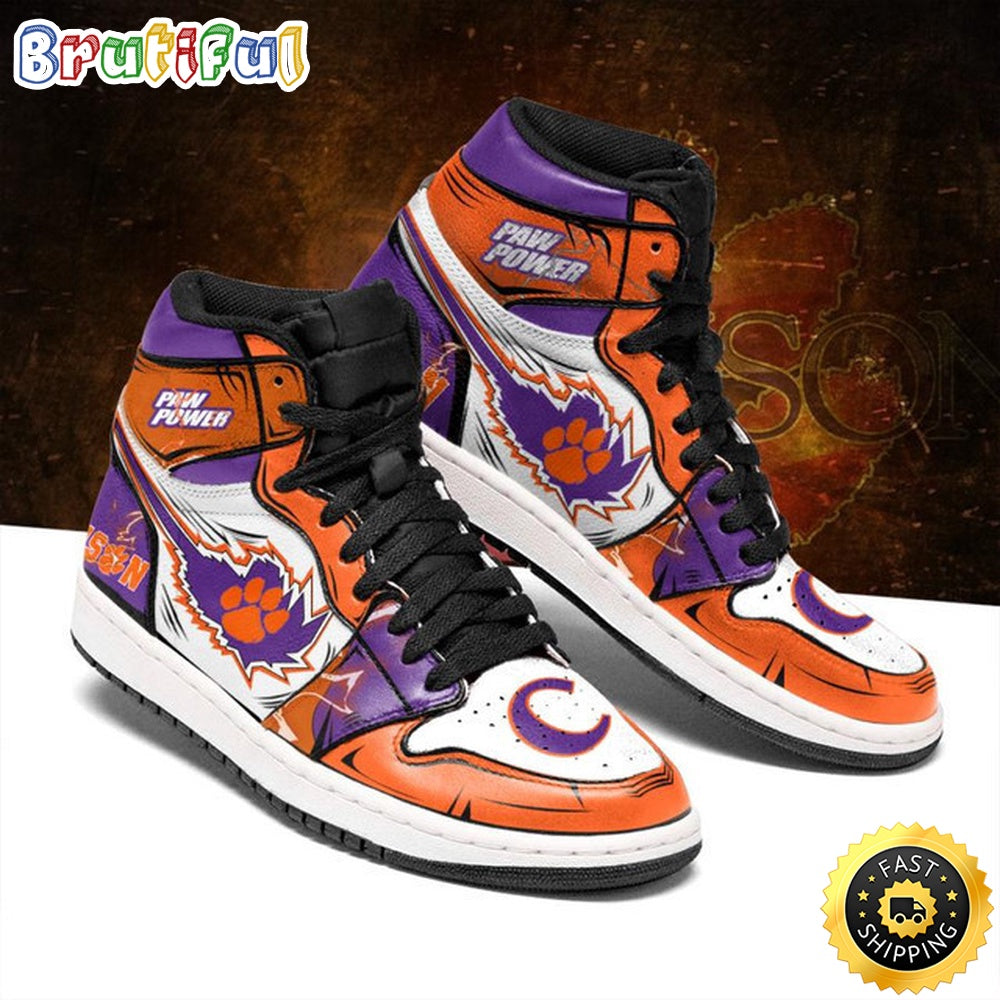 NCAA Clemson Tigers Air Jordan 1 High Sneakers Stylish Air Jordan 1 Series