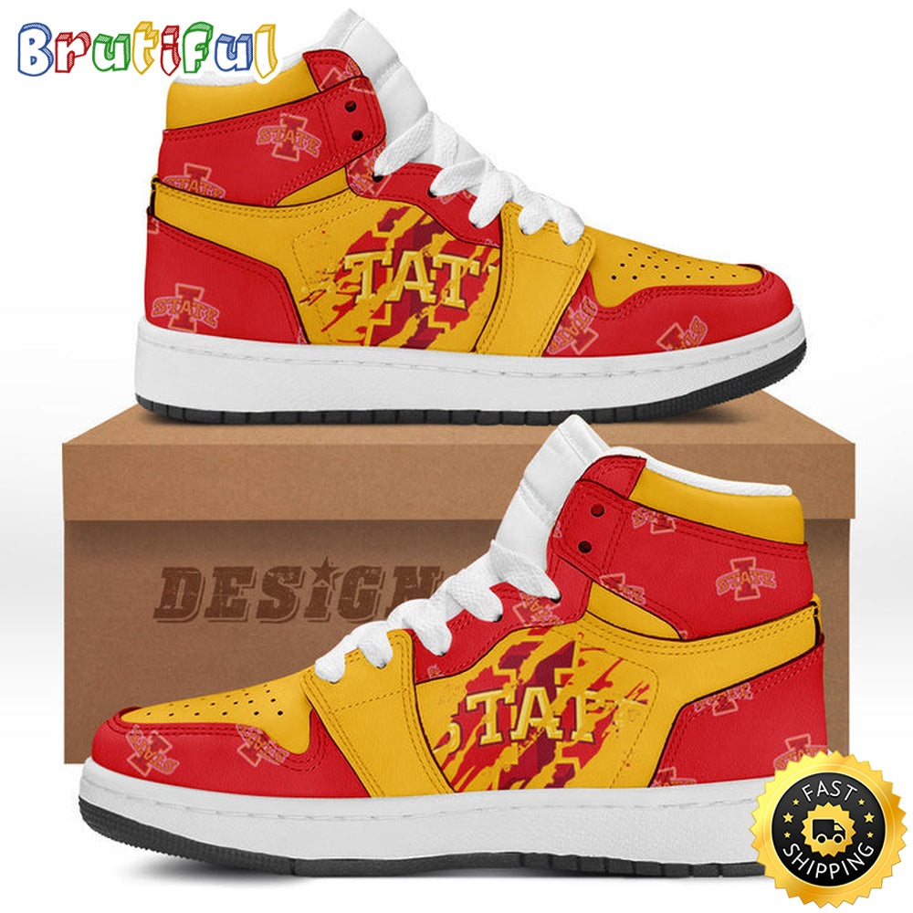 NCAA Iowa State Cyclones Cardinal Gold Air Jordan 1 High Sneakers Legendary Air Jordan Footwear