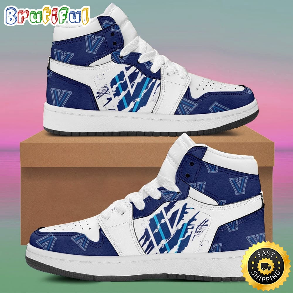 NCAA Villanova Wildcats Blue White Air Jordan 1 High Sneakers