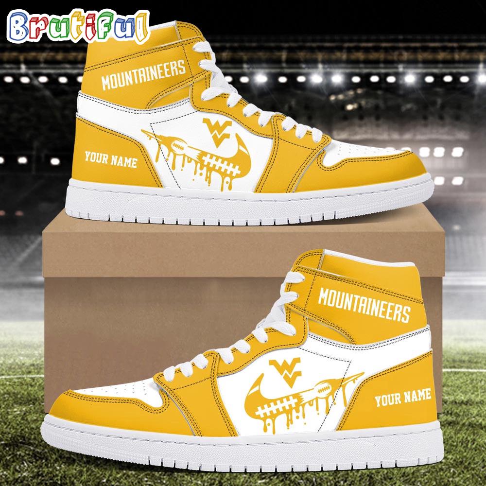 NCAA West Virginia Mountaineers Sport Team Personalized Air Jordan 1 Hightop Shoes