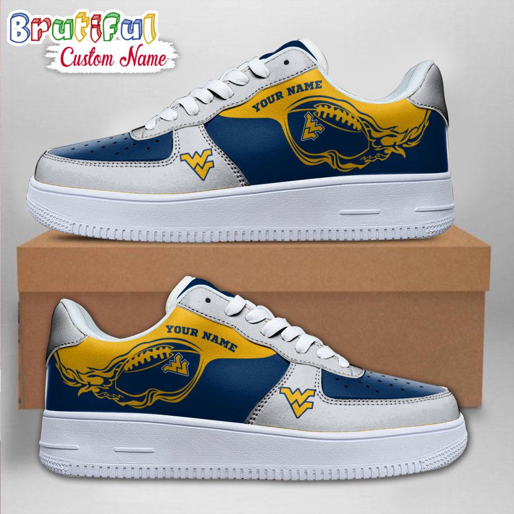 NCAA West Virginia Mountaineers Sporty Air Force 1 Shoes Sneaker