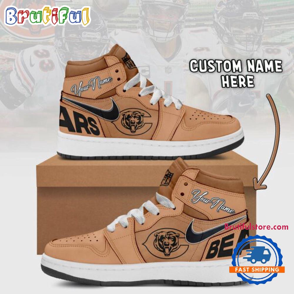 NFL Chicago Bears Brown Air Jordan 1 Hightop Shoes