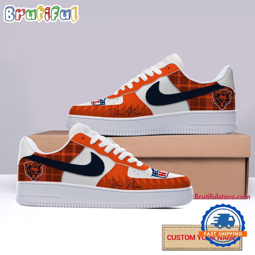 NFL Chicago Bears Christmas Logo Pattern Custom Air Force 1 Shoes Sneaker