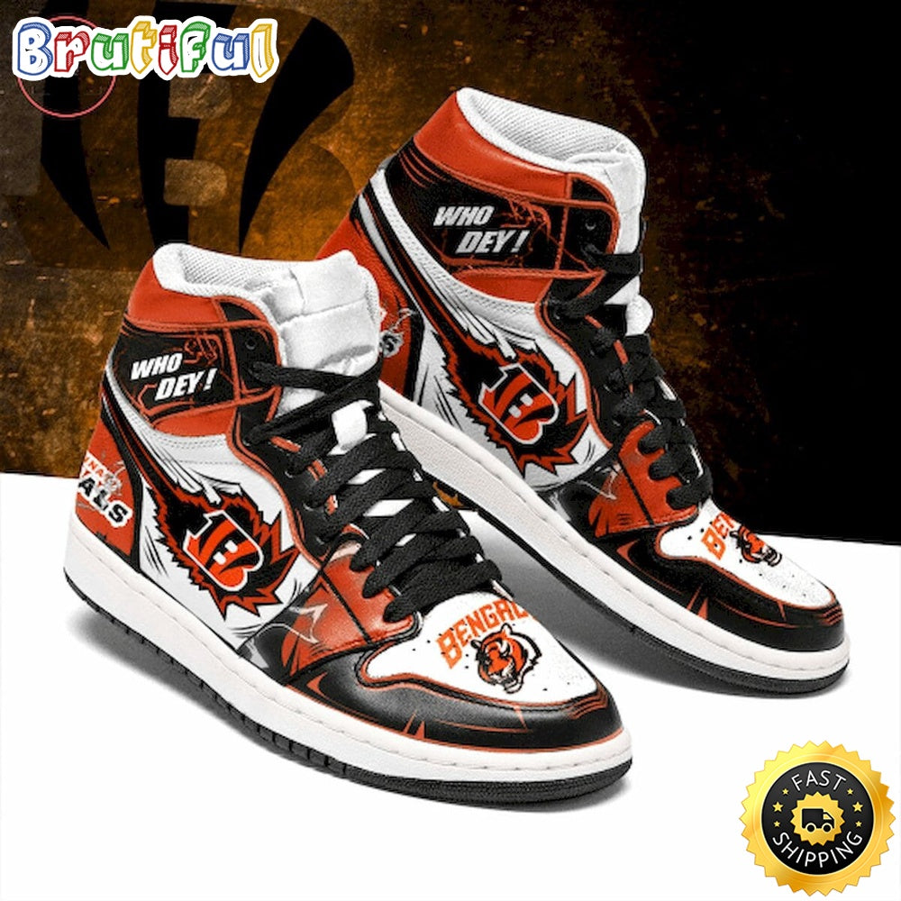 NFL Cincinnati Bengals Orange White Air Jordan 1 High Sneakers