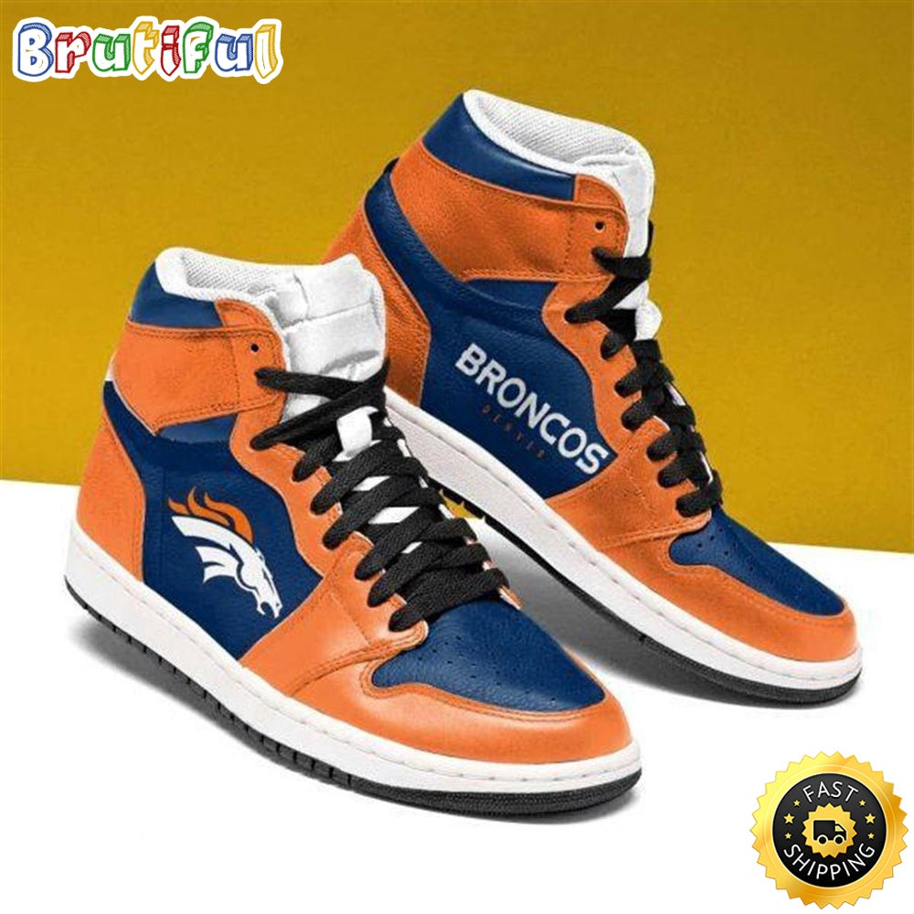 NFL Denver Broncos Orange Blue Air Jordan 1 High Sneakers