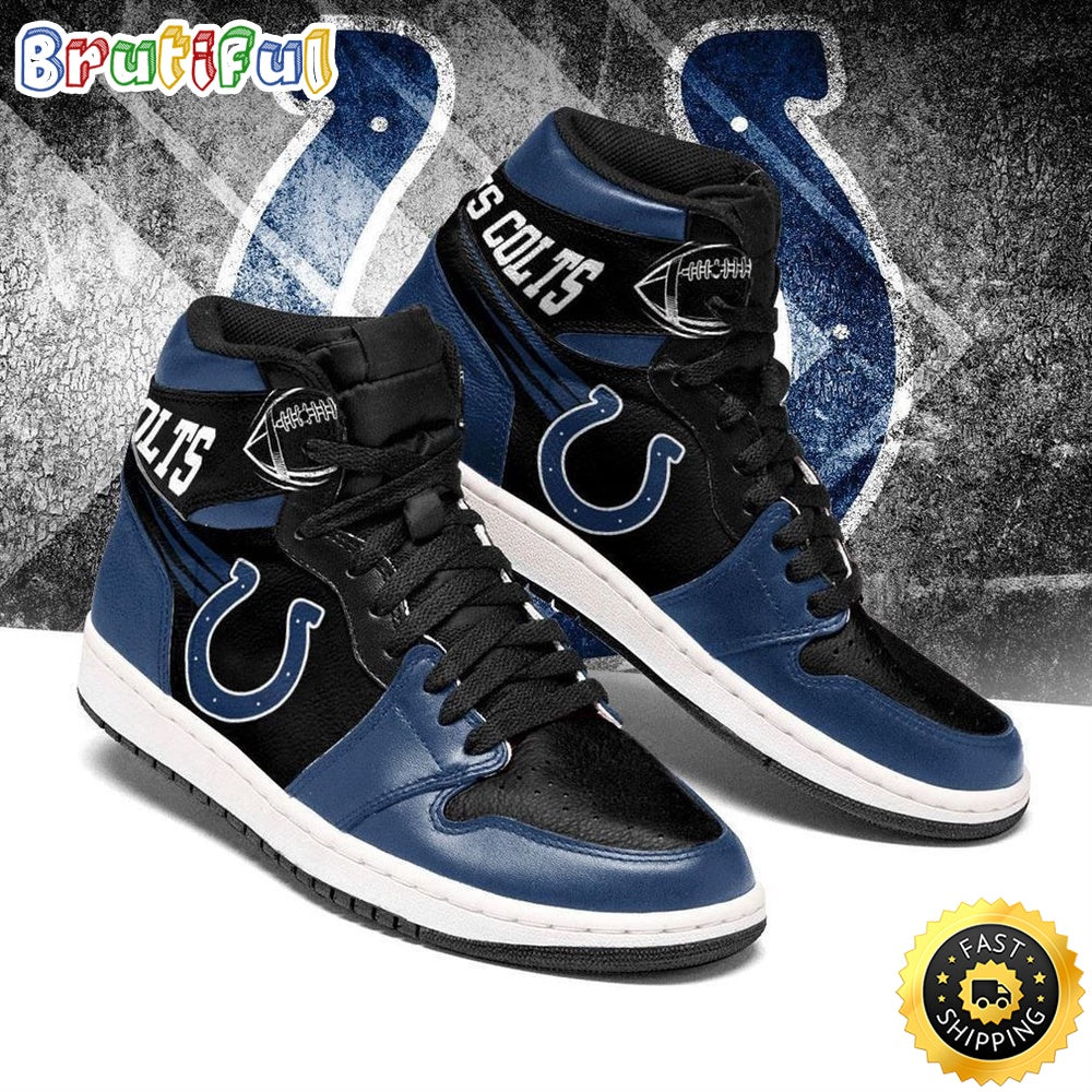 NFL Indianapolis Colts Blue Black Air Jordan 1 High Sneakers