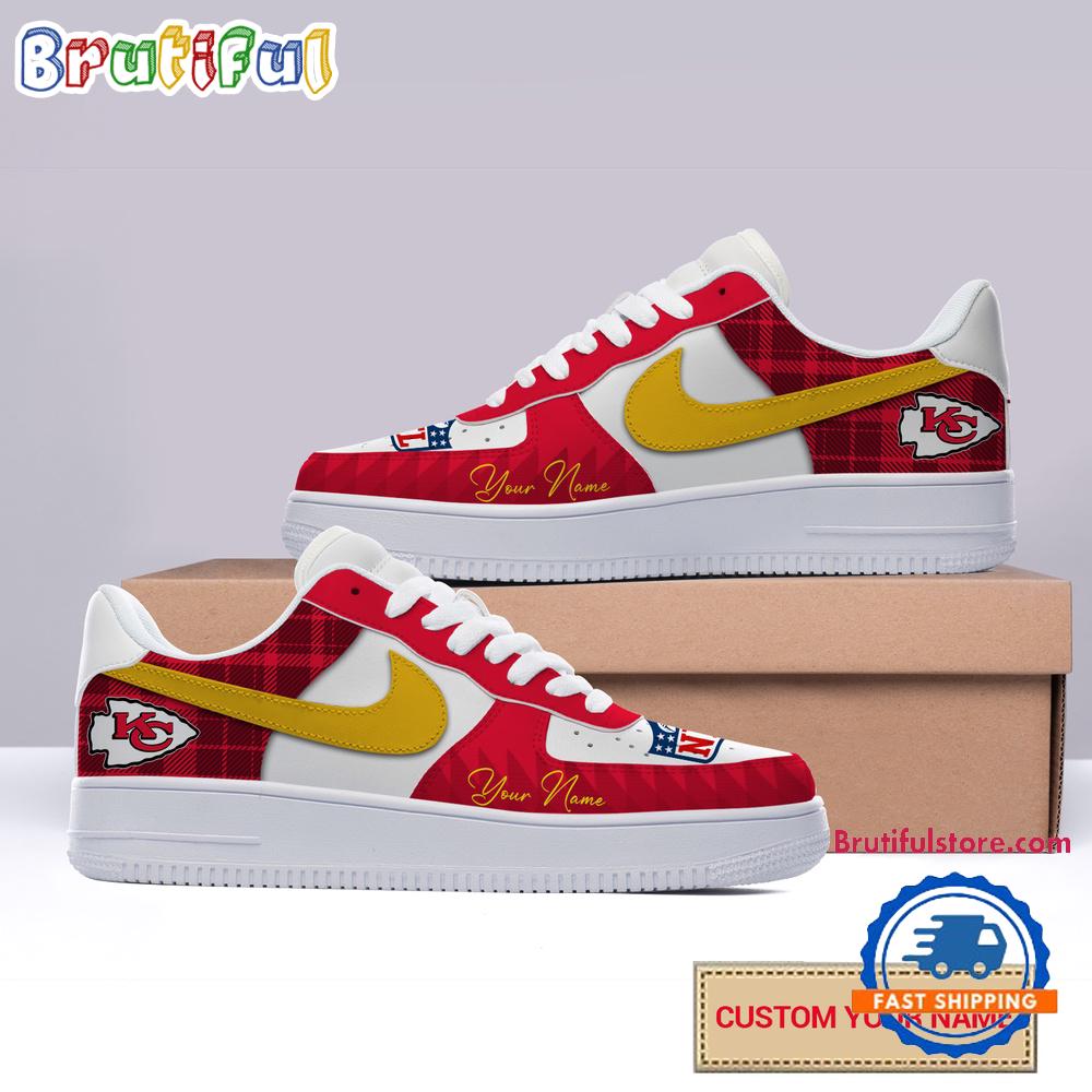NFL Kansas City Chiefs Christmas Logo Pattern Custom Air Force 1 Shoes Sneaker