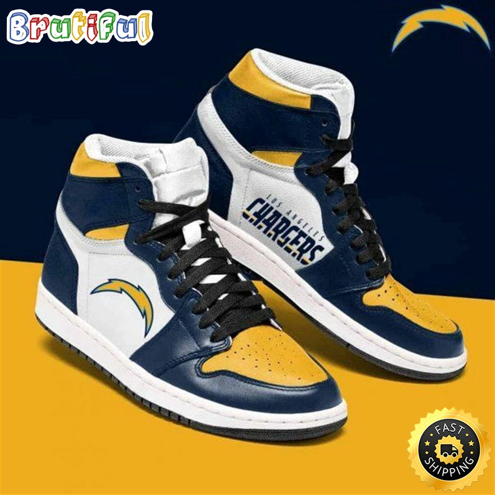 NFL Los Angeles Chargers Blue Gold Air Jordan 1 High Sneakers