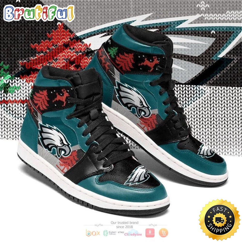 NFL Philadelphia Eagles Christmas Air Jordan 1 High Sneakers