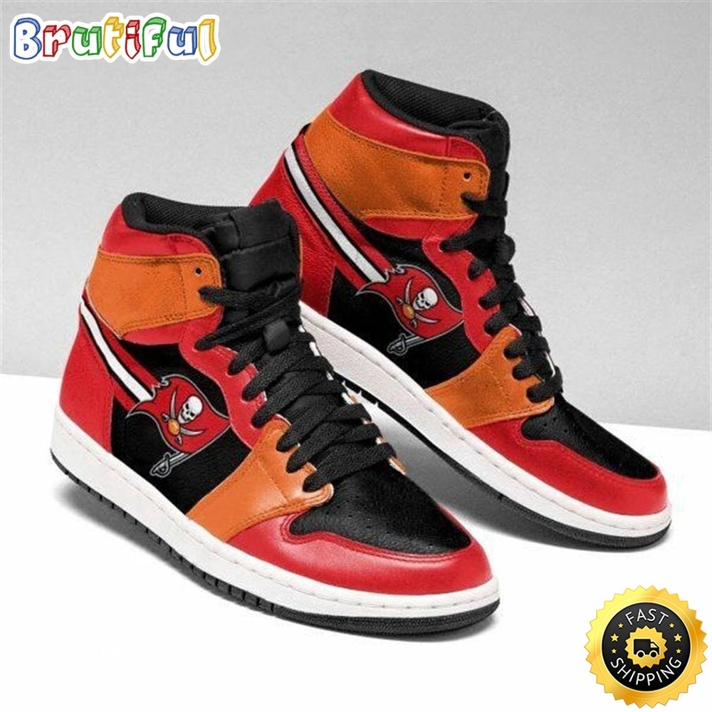 NFL Tampa Bay Buccaneers Red Black Air Jordan 1 High Sneakers For Fans