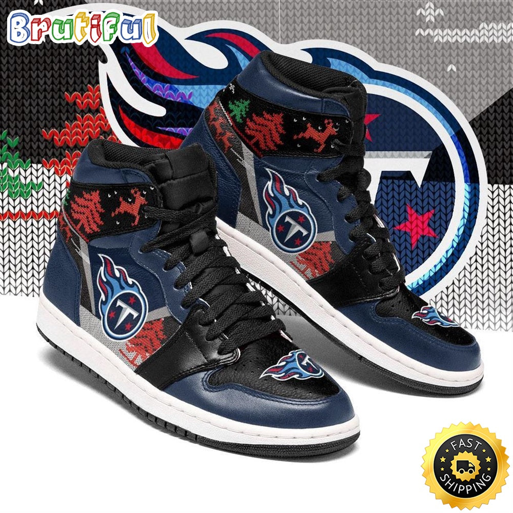 NFL Tennessee Titans Christmas Air Jordan 1 High Sneakers