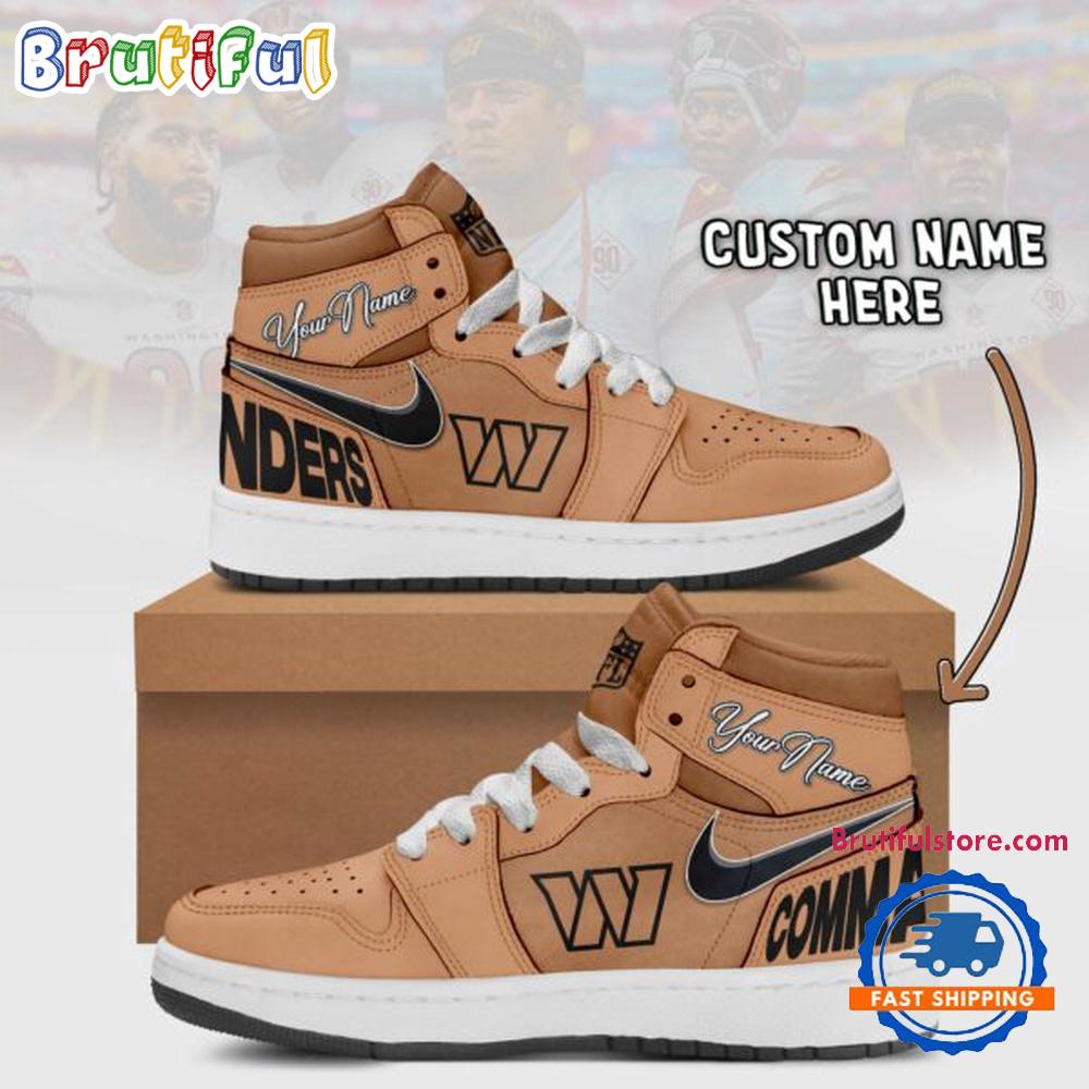 NFL Washington Commanders Brown Air Jordan 1 Hightop Shoes